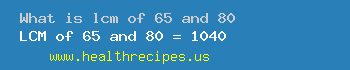 lcm of 65 and 80