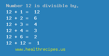Number 12 is divisible by the following numbers