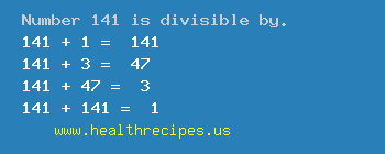 Number 141 is divisible by the following numbers