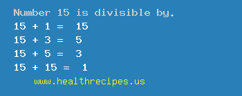 Number 15 is divisible by the following numbers