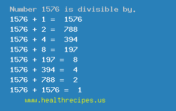 Number 1576 is divisible by the following numbers