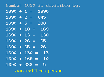 Number 1690 is divisible by the following numbers