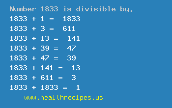Number 1833 is divisible by the following numbers
