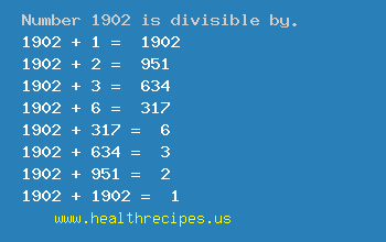 Number 1902 is divisible by the following numbers