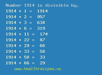 Number 1914 is divisible by the following numbers