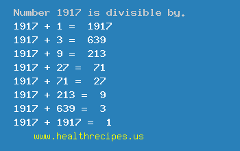 Number 1917 is divisible by the following numbers
