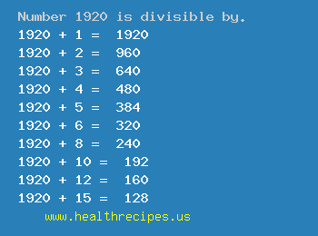 Number 1920 is divisible by the following numbers
