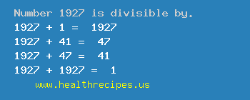 Number 1927 is divisible by the following numbers