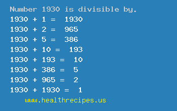 Number 1930 is divisible by the following numbers