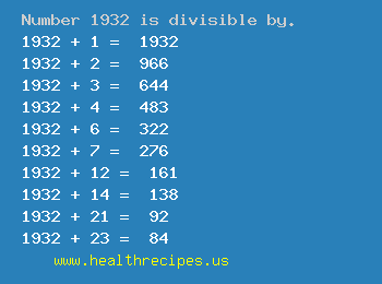 Number 1932 is divisible by the following numbers