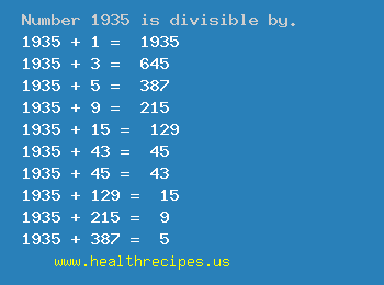Number 1935 is divisible by the following numbers