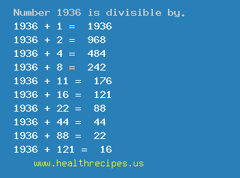 Number 1936 is divisible by the following numbers