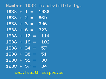 Number 1938 is divisible by the following numbers
