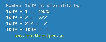 Number 1939 is divisible by the following numbers