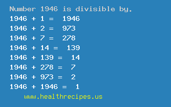 Number 1946 is divisible by the following numbers