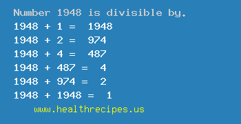 Number 1948 is divisible by the following numbers