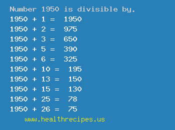 Number 1950 is divisible by the following numbers