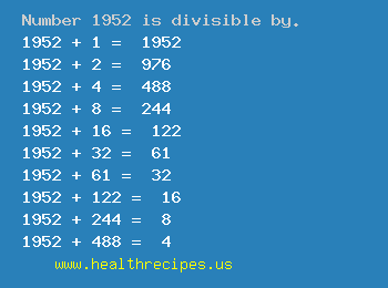 Number 1952 is divisible by the following numbers