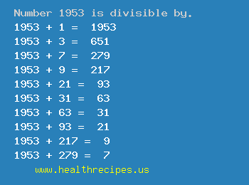 Number 1953 is divisible by the following numbers