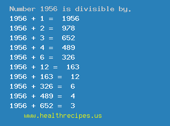 Number 1956 is divisible by the following numbers