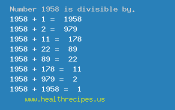 Number 1958 is divisible by the following numbers