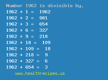 Number 1962 is divisible by the following numbers