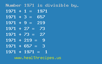 Number 1971 is divisible by the following numbers