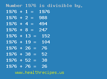 Number 1976 is divisible by the following numbers
