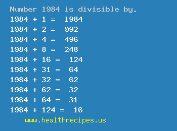 Number 1984 is divisible by the following numbers