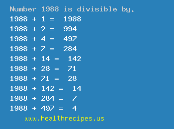 Number 1988 is divisible by the following numbers