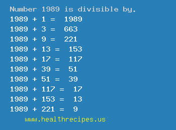 Number 1989 is divisible by the following numbers