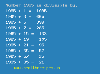 Number 1995 is divisible by the following numbers
