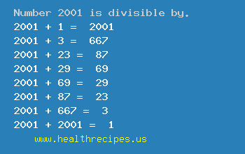 Number 2001 is divisible by the following numbers