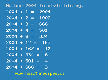 Number 2004 is divisible by the following numbers