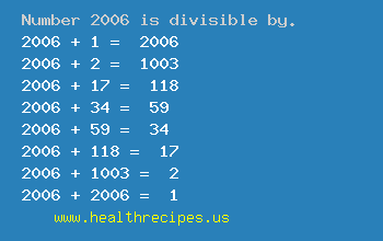 Number 2006 is divisible by the following numbers