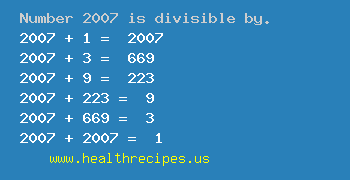 Number 2007 is divisible by the following numbers