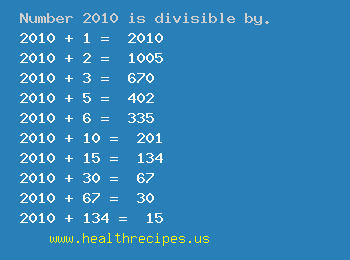 Number 2010 is divisible by the following numbers