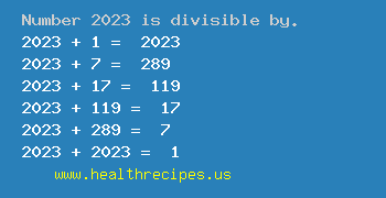 Number 2023 is divisible by the following numbers