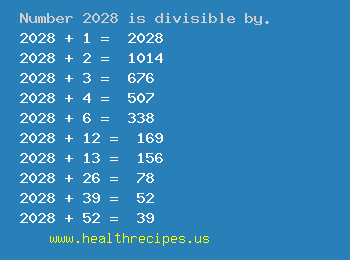 Number 2028 is divisible by the following numbers