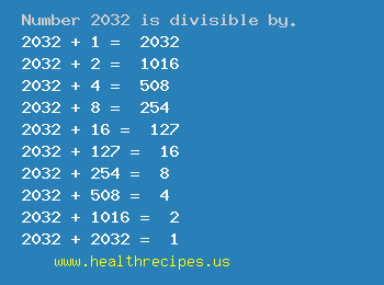 Number 2032 is divisible by the following numbers