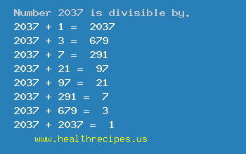 Number 2037 is divisible by the following numbers