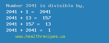 Number 2041 is divisible by the following numbers
