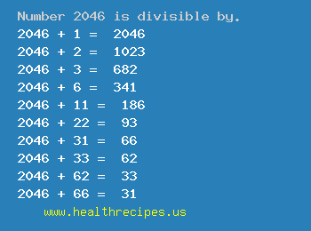 Number 2046 is divisible by the following numbers