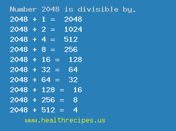 Number 2048 is divisible by the following numbers