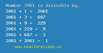 Number 2061 is divisible by the following numbers