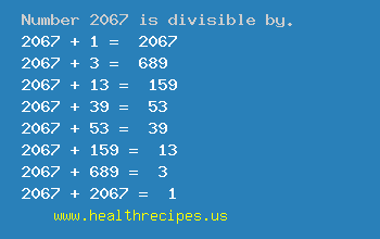 Number 2067 is divisible by the following numbers