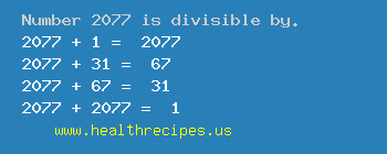 Number 2077 is divisible by the following numbers