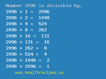 Number 2096 is divisible by the following numbers