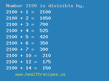 Number 2100 is divisible by the following numbers