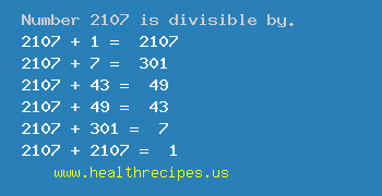 Number 2107 is divisible by the following numbers